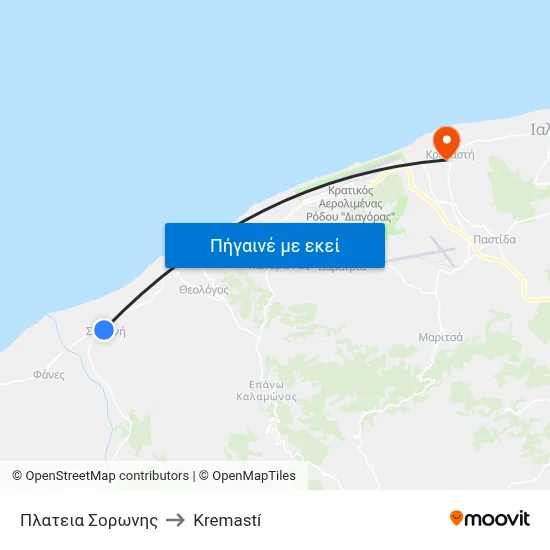 Πλατεια Σορωνης to Kremastí map