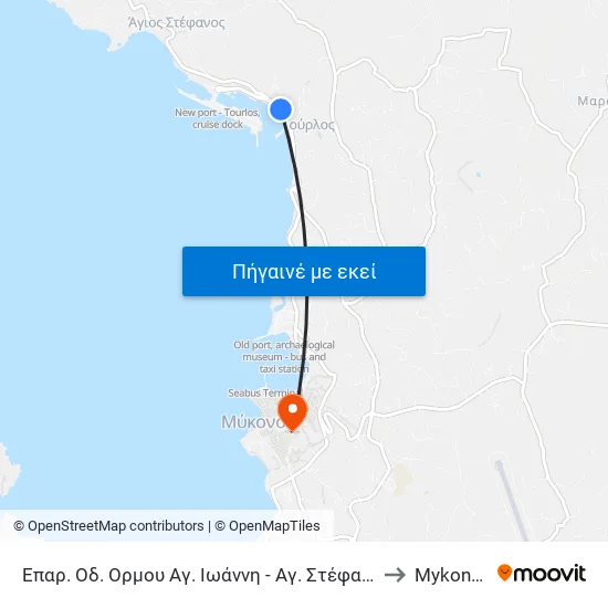 Επαρ. Οδ. Ορμου Αγ. Ιωάννη - Αγ. Στέφανου to Mykonos map