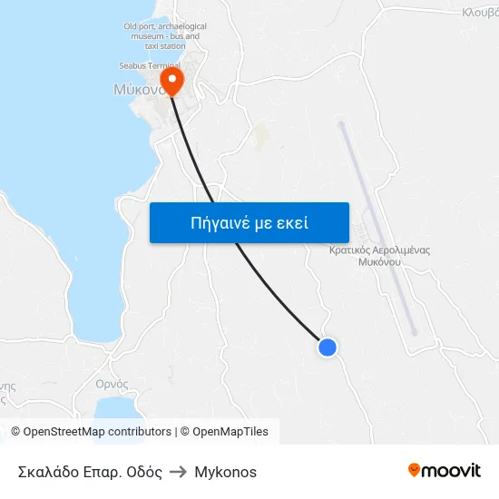 Σκαλάδο Επαρ. Οδός to Mykonos map