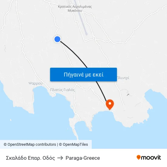 Σκαλάδο Επαρ. Οδός to Paraga-Greece map