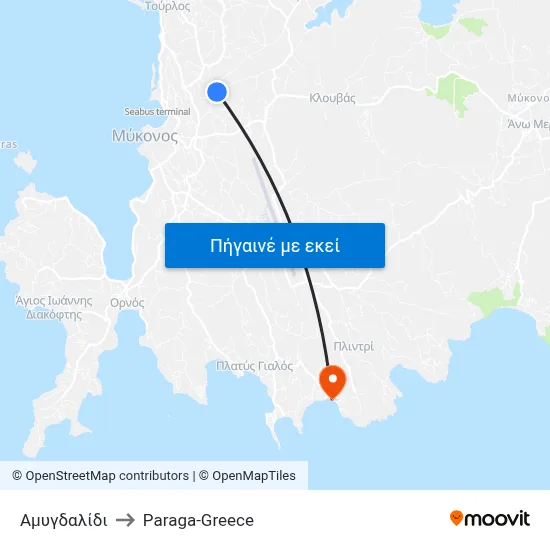 Αμυγδαλίδι to Paraga-Greece map