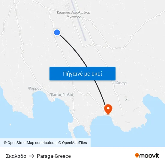 Σκαλάδο to Paraga-Greece map