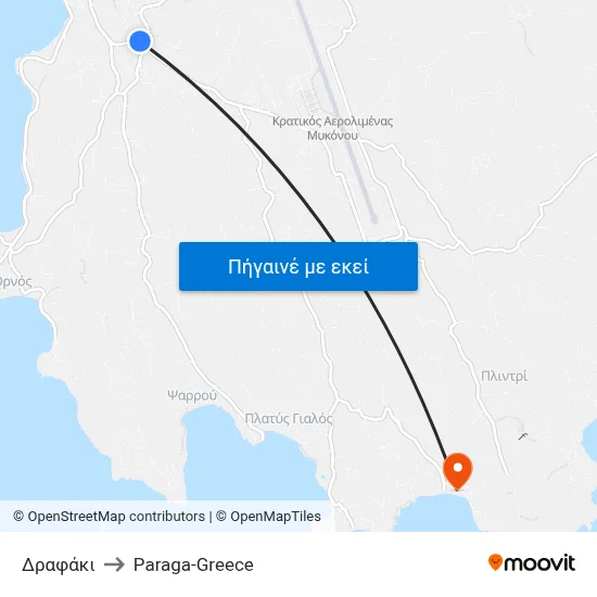 Δραφάκι to Paraga-Greece map