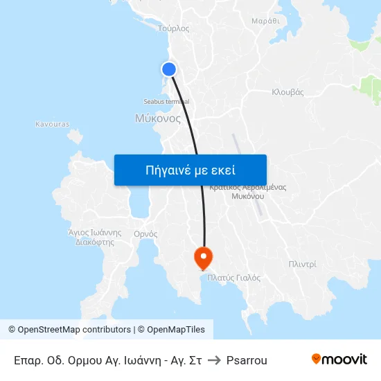 Επαρ. Οδ. Ορμου Αγ. Ιωάννη - Αγ. Στ to Psarrou map
