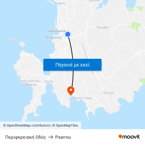 Περιφερειακή Οδός to Psarrou map