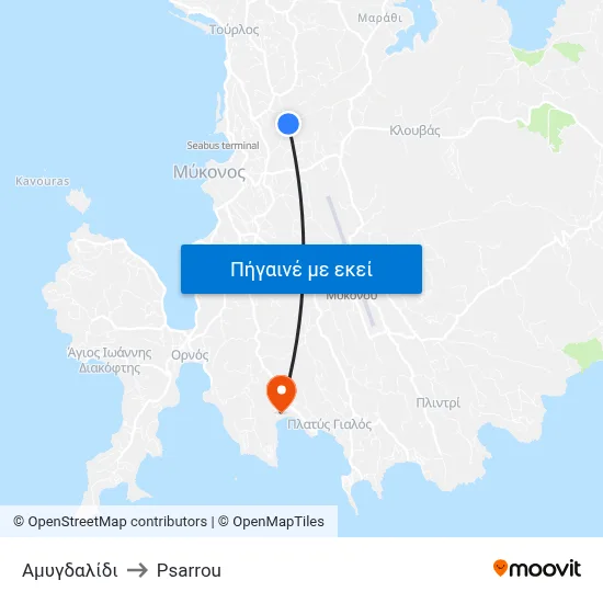 Αμυγδαλίδι to Psarrou map