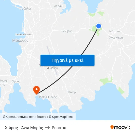 Χώρας - Άνω Μεράς to Psarrou map