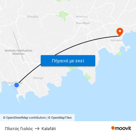 Πλατύς Γιαλός to Kalafáti map