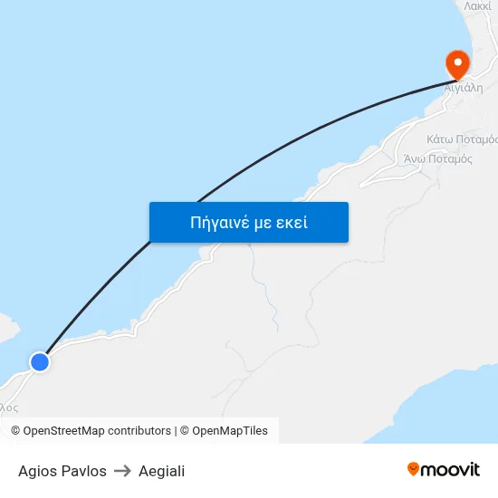 Agios Pavlos to Aegiali map