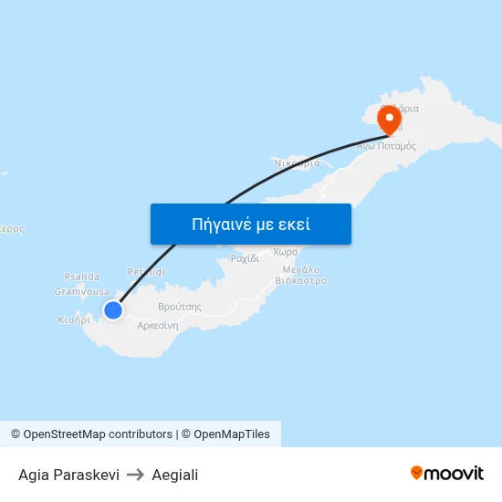 Agia Paraskevi to Aegiali map