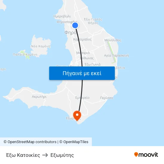Έξω Κατοικίες to Eξωμύτης map