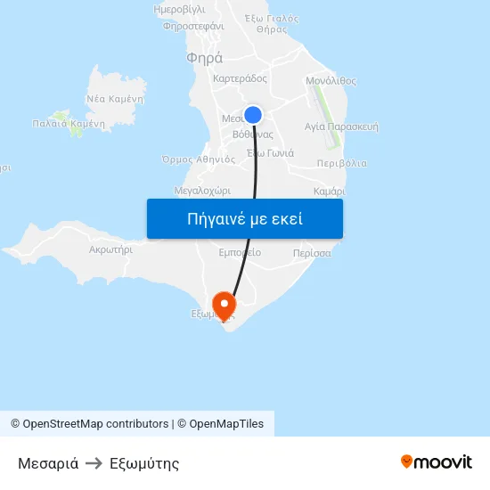 Μεσαριά to Eξωμύτης map
