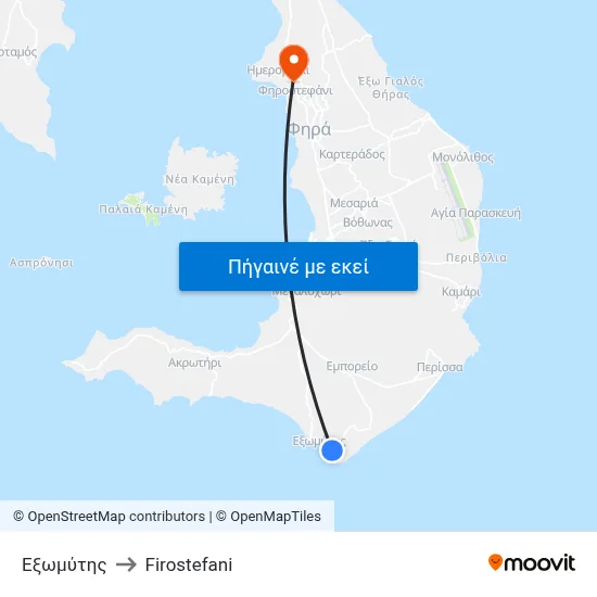 Eξωμύτης to Firostefani map