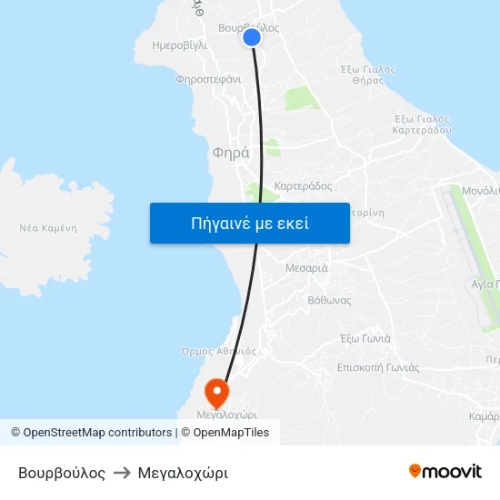 Βουρβούλος to Mεγαλοχώρι map