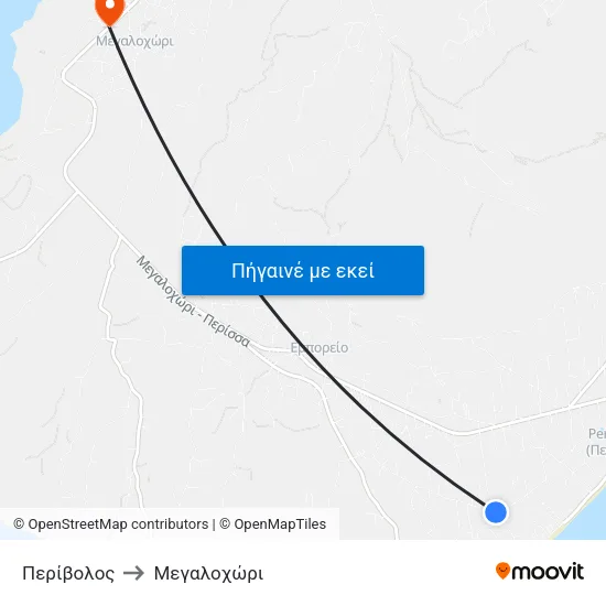Περίβολος to Mεγαλοχώρι map