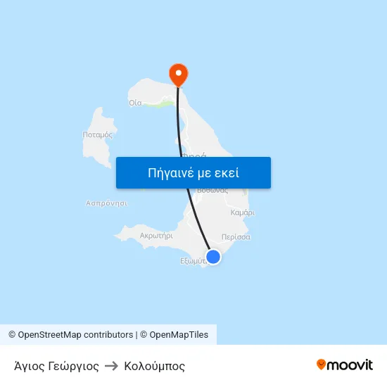 Άγιος Γεώργιος to Κολούμπος map