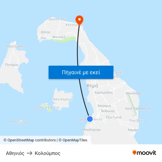Αθηνιός to Κολούμπος map