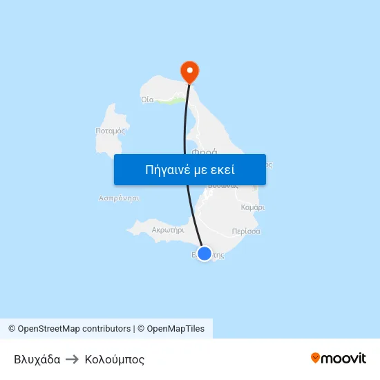 Βλυχάδα to Κολούμπος map