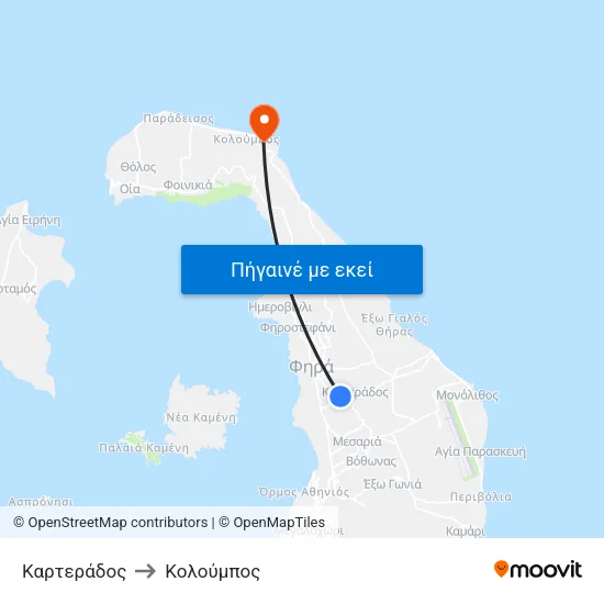 Καρτεράδος to Κολούμπος map