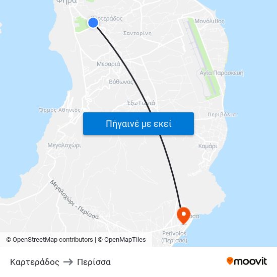 Καρτεράδος to Περίσσα map