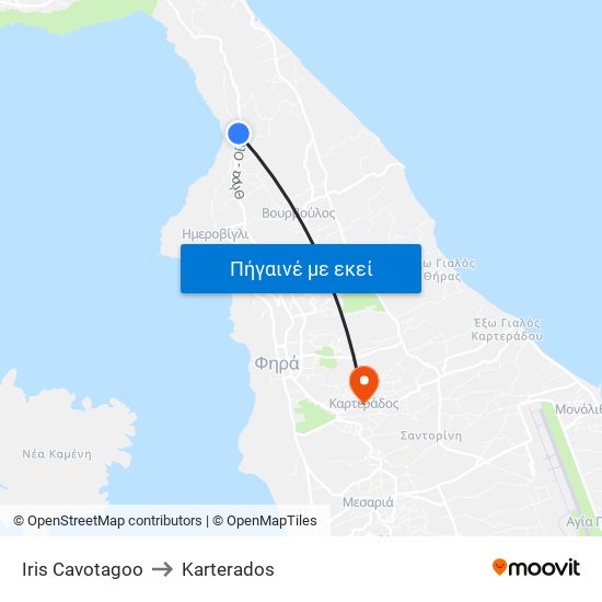 Iris Cavotagoo to Karterados map