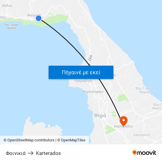 Φοινικιά to Karterados map