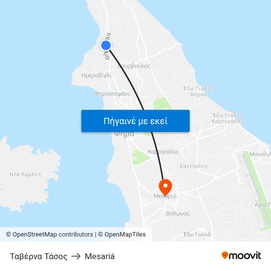 Ταβέρνα Τάσος to Mesariá map