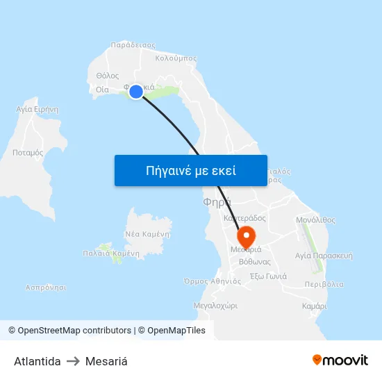 Atlantida to Mesariá map