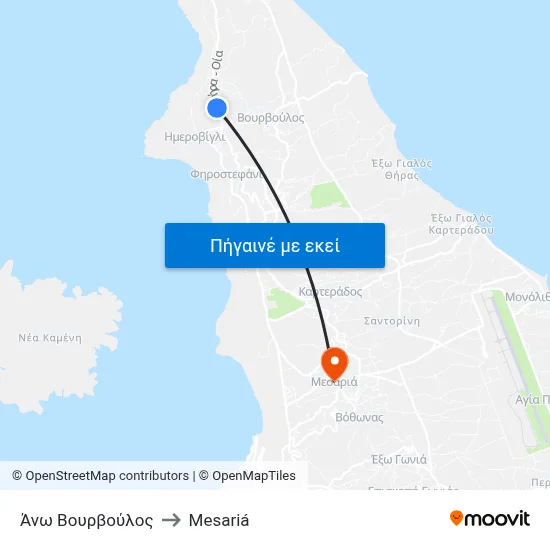 Άνω Βουρβούλος to Mesariá map