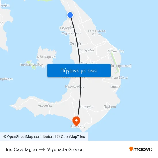 Iris Cavotagoo to Vlychada Greece map