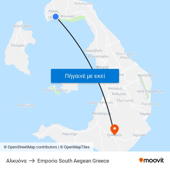 Αλκυόνα to Emporio South Aegean Greece map