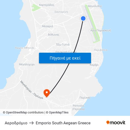 Αεροδρόμιο to Emporio South Aegean Greece map