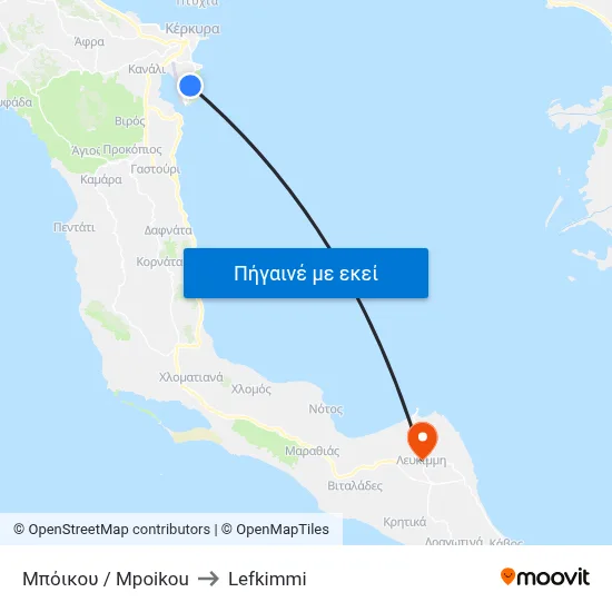 Μπόικου / Mpoikou to Lefkimmi map