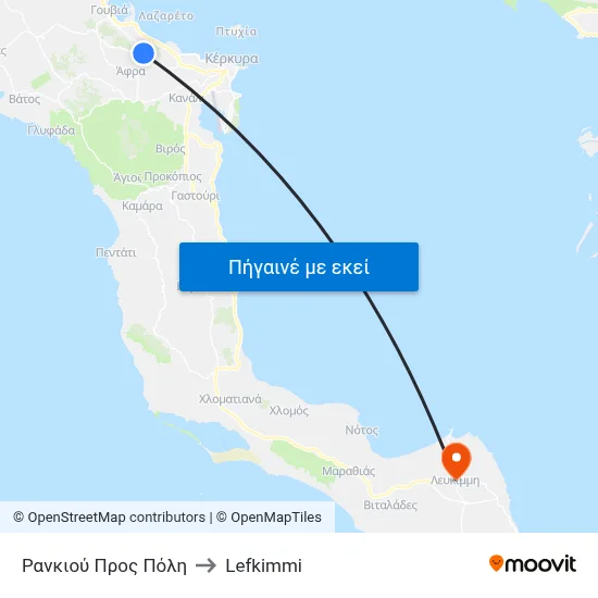 Ρανκιού Προς Πόλη to Lefkimmi map