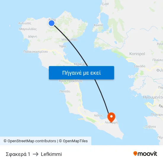 Σφακερά 1 to Lefkimmi map