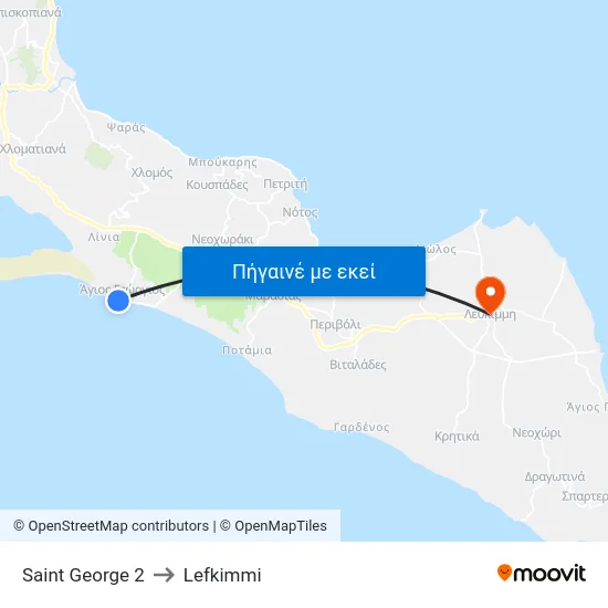 Saint George 2 to Lefkimmi map