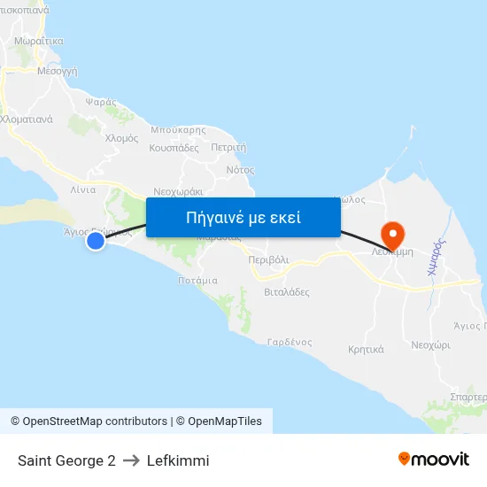 Saint George 2 to Lefkimmi map