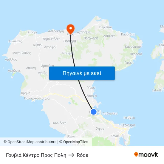 Γουβιά Κέντρο Προς Πόλη to Róda map