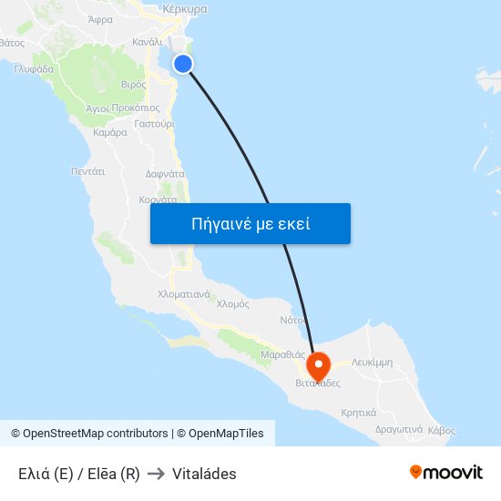Ελιά (E) / Elēa (R) to Vitaládes map
