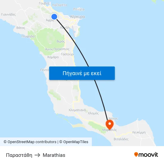 Παραστάθη to Marathias map