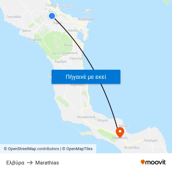 Ελβύρα to Marathias map