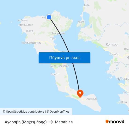 Αχαράβη (Μαχειμάρης) to Marathias map