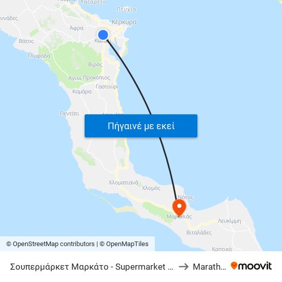 Σουπερμάρκετ Μαρκάτο - Supermarket Markato to Marathias map