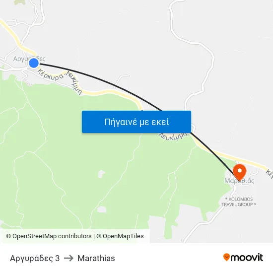 Αργυράδες 3 to Marathias map