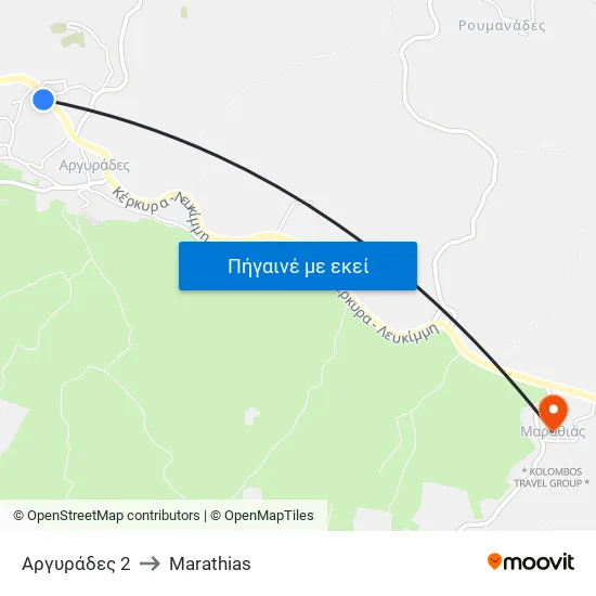 Αργυράδες 2 to Marathias map