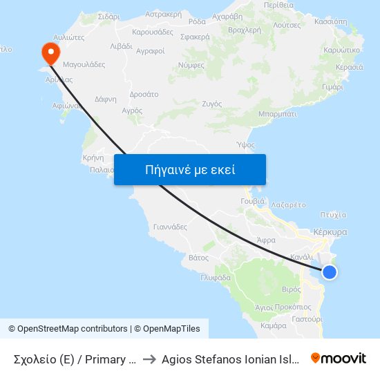 Σχολείο (E) / Primary School (R) to Agios Stefanos Ionian Islands Greece map