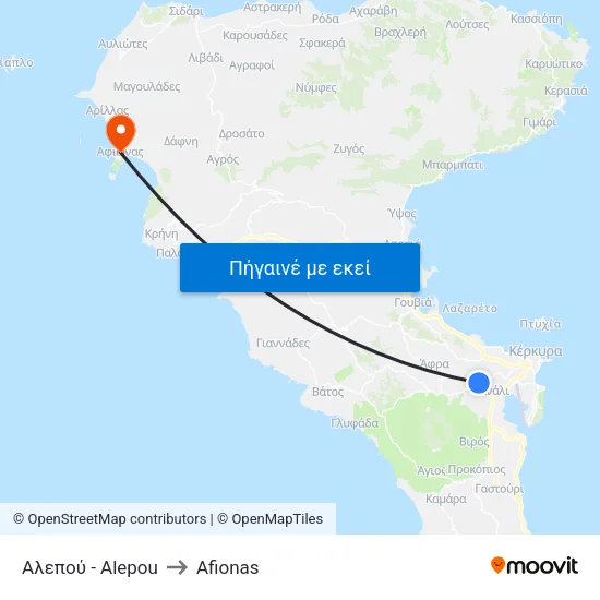 Αλεπού - Alepou to Afionas map