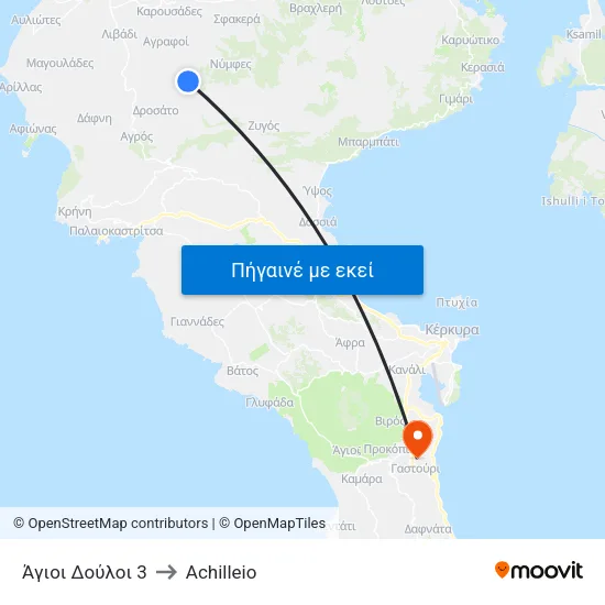 Άγιοι Δούλοι 3 to Achilleio map