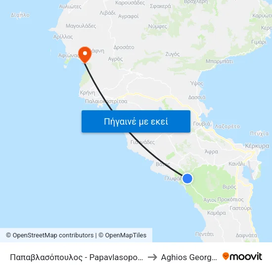 Παπαβλασόπουλος - Papavlasopoulos to Aghios Georgios map