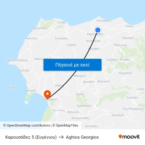 Ευγένιου to Aghios Georgios map